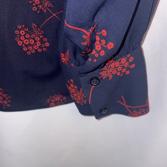 Ann Taylor Navy and Red Floral Blouse - Picture 11 of 11